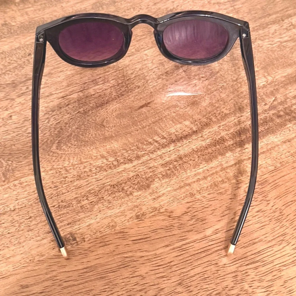 RS Eyeshop Ryan Simkhai Round Sunglasses Black Purple Lens Unisex Minimal Modern